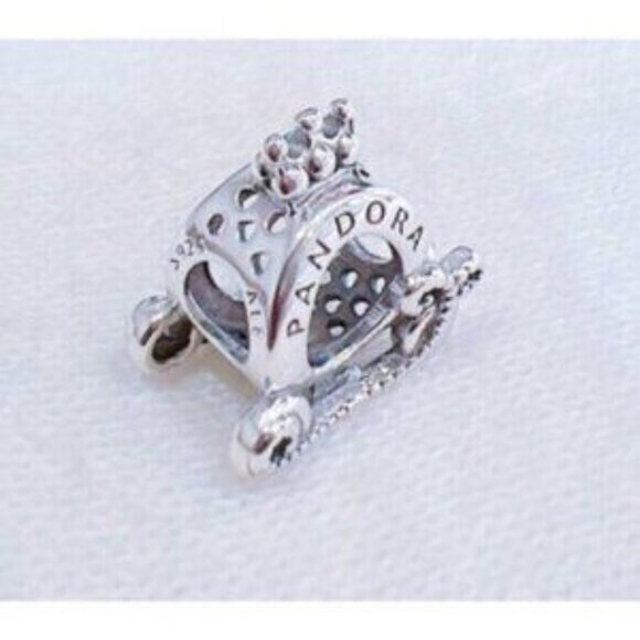Pandora S925 Ale Polished Crown O Carriage Charm, S925 ALE Sterling Silver - Picture 3 of 5